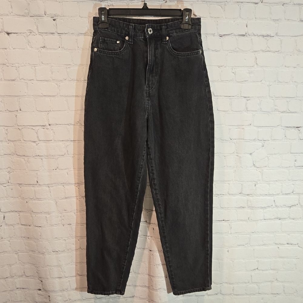 &Denim Black Loose Fit Mom Jeans Size 4
